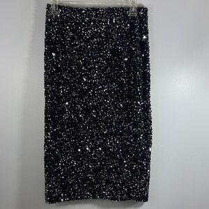 NWT Gap Black Sequin Stretchy Skirt XS